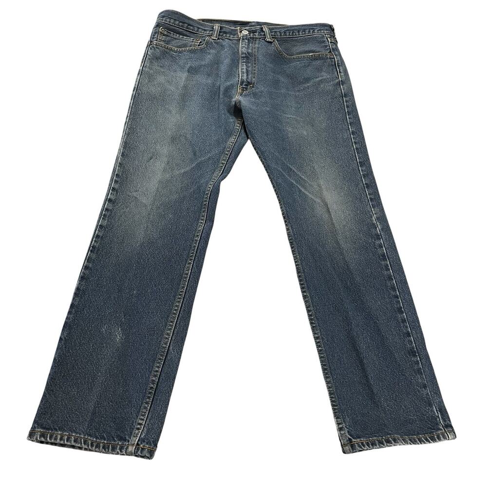 Levi's 505 Jeans Mens 36x30 Blue Regular Fit Straight Leg Medium Wash Denim